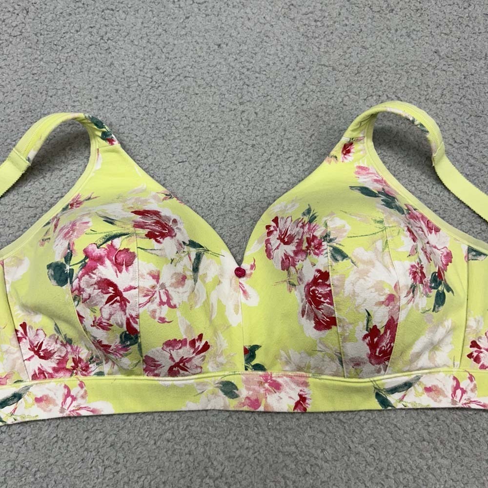 Cacique Bra 44C Full Coverage Lightly Lined No-Wire Wireless Floral Lane Bryant